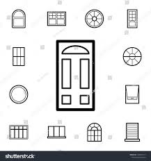 Entrance Door Icon Detailed Set Doors