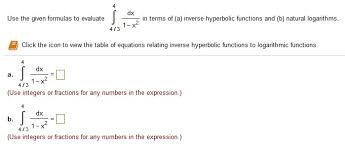 Inverse Hyperbolic Functions