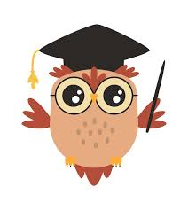 Cute Cartoon Wise Owl In Academic Cap