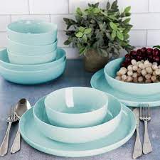 Gibson Home Avisala 12 Piece Fine Ceramic Dinnerware Set In Blue Service Set For 4
