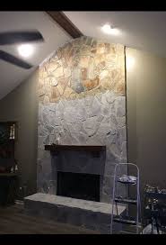 Stone Fireplace Makeover