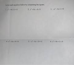 Solved Solve Each Equation Below By