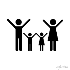 Family Solid Black Outline Icon Symbol