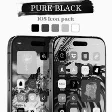 Pure Black Ios Icons Pack Iphone Ios 17