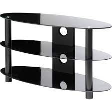 Black Glass Oval Tv Stand Up To 42