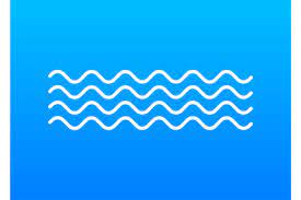Wave Icon With White Color On Blue