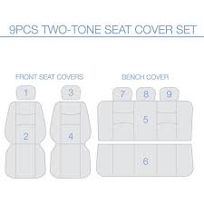 Bdk Polycloth Car Seat Covers 2 Tone