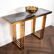 Zurich Smoked Glass Console Table With