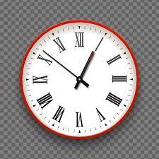 Red And White Wall Office Clock Icon