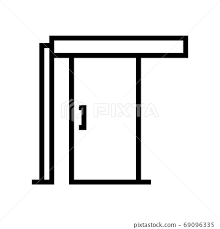 Sliding Door Line Icon Vector