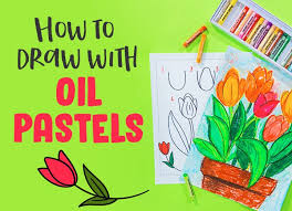 Draw With Oil Pastels Tulip Drawing