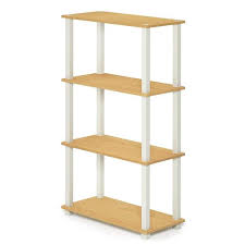 Natural 4 Tier Heavy Duty Wood Garage Storage Shelving Unit 23 6 In W X 43 3 In H X 11 6 In D