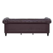 Faux Leather Chesterfield Sofa Tufted