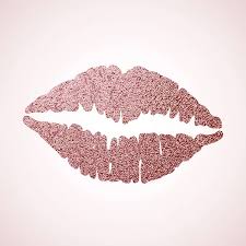 Lip Icon With Glitter Effect Stock
