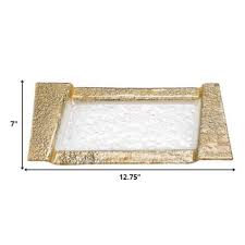 Rectangle Gold Glass Serving Tray