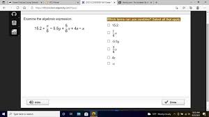 Examine The Algebraic Expression Which