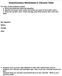 Solved Stoichiometry Worksheet 2