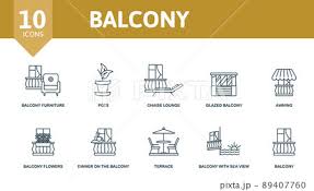 Balcony Set Icon Contains Balcony