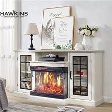 3 Sided Glass Fireplace Tv Stand For