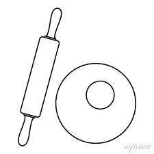 Rolling Pin Icon Outline Ilration