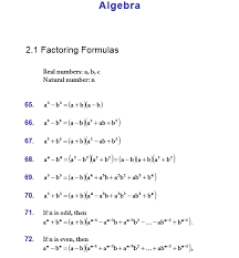 Algebra Formulas Math Algebraic