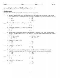 Advanced Algebra 1 Practice Mid Term