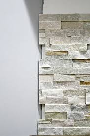 Stacked Stone Tile On A Fireplace