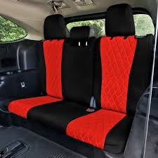 Fh Group Neoprene Custom Fit Seat Covers For 2020 2024 Toyota Highlander Red Full Set