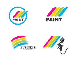 Spray Gun Paint Logo Icon Vector