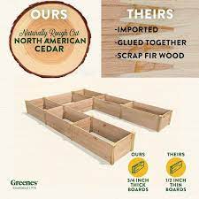 Greenes Fence 8 Ft X 12 Ft X 16 5 In Premium Cedar U Shaped Raised Garden Bed