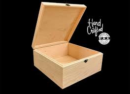 Unfinished Wood Box With Hinges 10 1 4
