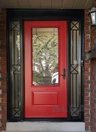 Red Front Door With Glass Insert And
