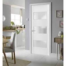 Lucia Frosted Glass Wood Standard White Door Slab Sartodoors Size 36 X 84