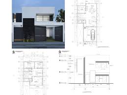 Modern House With 2 Floors In Pdf Cad