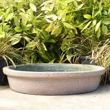 Large Oldstone Low Garden Bowl Pots