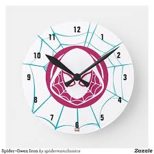 Ghost Spider Icon Round Clock Zazzle