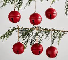 Red Jingle Bell Ornaments Set Of 6