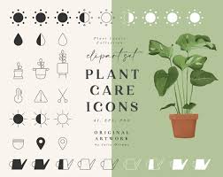 Plant Care Icons Planner Stickers House