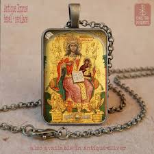 Saint Theodora Orthodox Icon Necklace