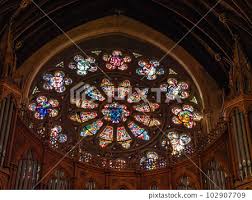 Huge Round Stained Glass Window Inside