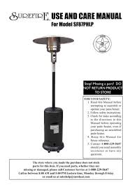 Sf87phlp Patio Heater Manual Sure