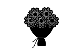 Wedding Flower Arrangement Black Icon