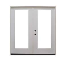 48 In X 80 In Reliant Series Clear Full Lite White Primed Right Hand Inswing Fiberglass Double Prehung Patio Door