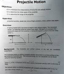 Solved Projectile Motion Objectives A