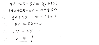Solve The Equation For The Unknown 14v