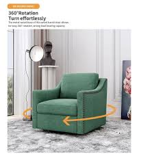 38 6 In Classic Linen Upholstered Armchair Accent Chair Single Seat For Apartment Light Green