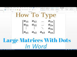 Write Big Matrix In Microsoft Word