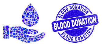 Geometric Blood Donation Hand Mosaic