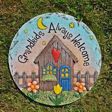 Grandkids Stepping Stone Painted