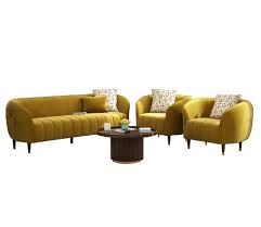 Buy Eldric Fabric Sofa Set Velvet
